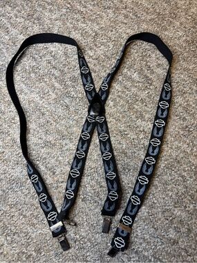 Harley-Davidson Black elastic Logo Suspenders